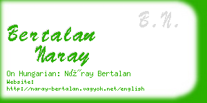 bertalan naray business card
